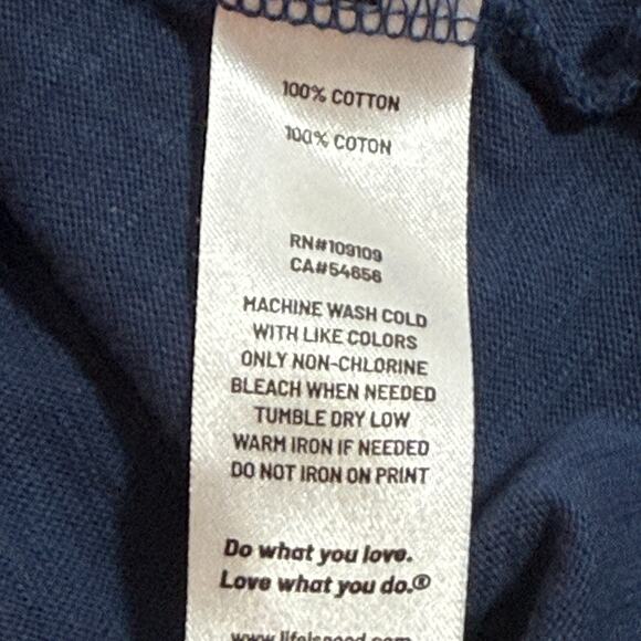 Life is Good Blue Rainbow Daisy Sz Sm V-Neck Textured T-Shirt Tee Top - Picture 5 of 5